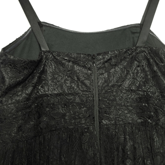 *****HOST PICK***Noir Lace/Satin Fit & Flare Hi-Low Mermaid Dress Sz 14 Blk **** - Picture 2 of 8